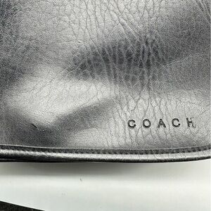 Coach Black Leather Shoulder Bag – Vintage Style, Clean with Multiple Pockets